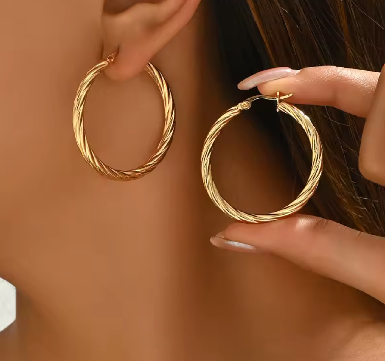 Classic Twisted Round Hoop Earrings for Women