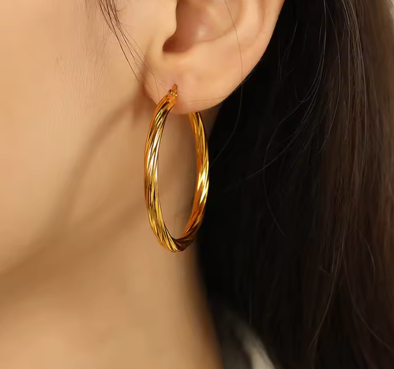 Classic Twisted Round Hoop Earrings for Women