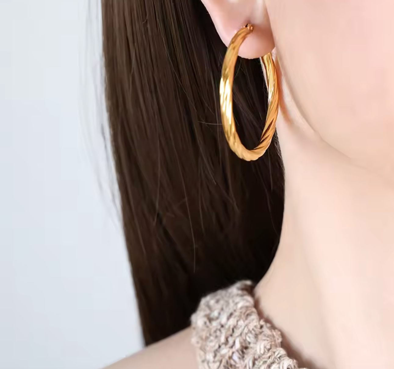 Classic Twisted Round Hoop Earrings for Women