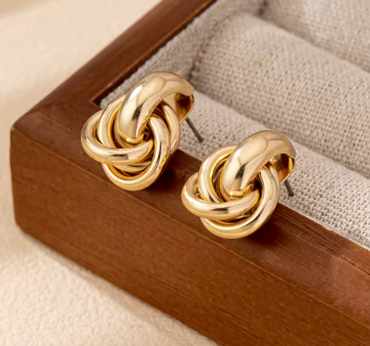 Fashion Stainless Steel Chunky Knot Earrings for Women