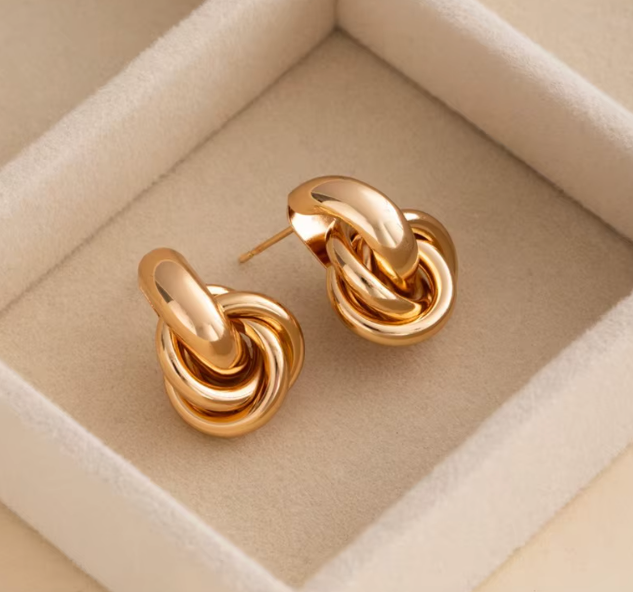 Fashion Stainless Steel Chunky Knot Earrings for Women