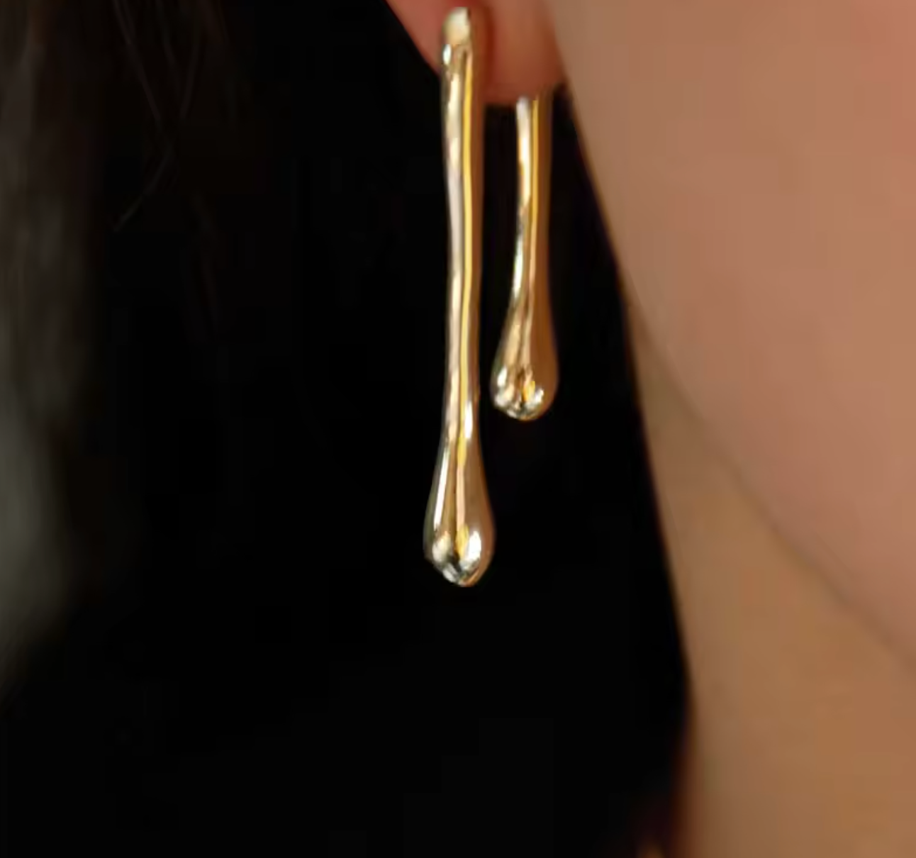 Fashion Metal Water Drop Long Pendant Earrings for Women