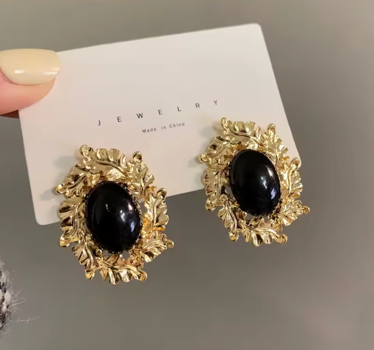Retro 925 Silver Needle Oval Earrings