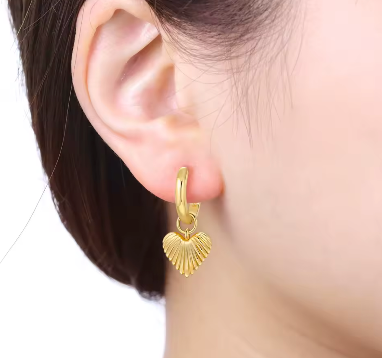 Original 925 Sterling Silver Heart Vintage Luxury Earrings