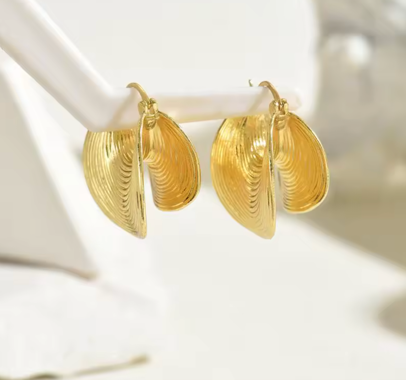 Unique Geometric Irregular Striped Large Earrings