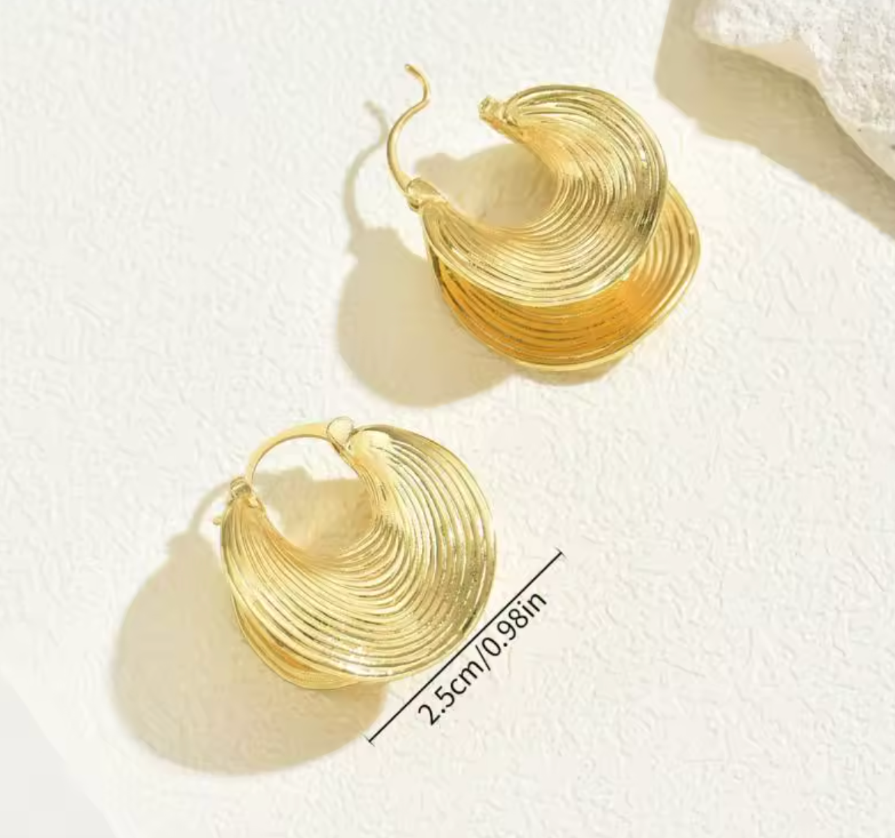 Unique Geometric Irregular Striped Large Earrings