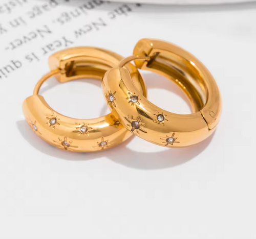 Classic Zircon Hoop Earrings