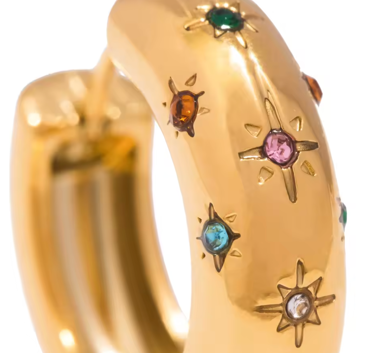 Classic Zircon Hoop Earrings