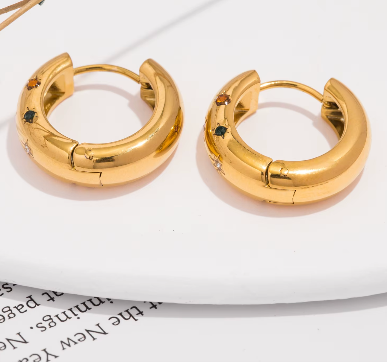 Classic Zircon Hoop Earrings