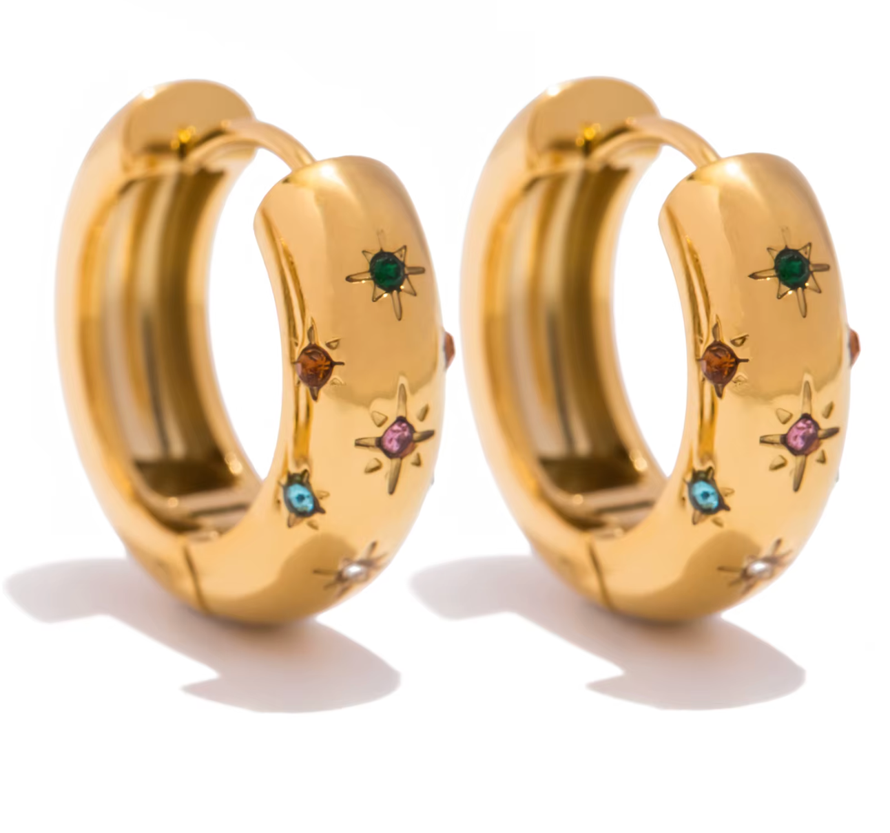 Classic Zircon Hoop Earrings